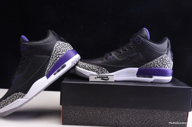 MaikeSneakers Black CT8532-050 Retro Jordan 3 Purple Court Air 0816
